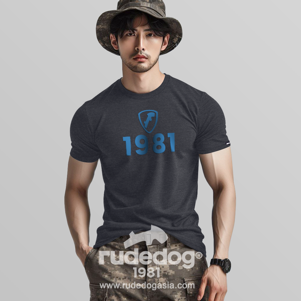 เสื้อยืด rudedog รุ่น ARMOR ผู้ชาย สีท็อปแบล็ค