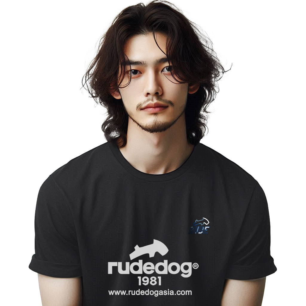 เสื้อยืด rudedog รุ่น BARBERSHOP ผู้ชาย สีดำ