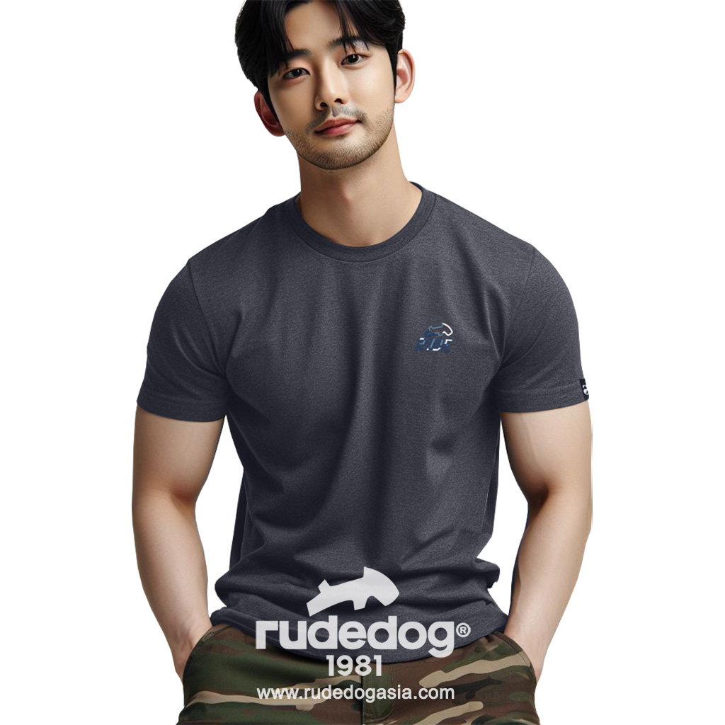 เสื้อยืด rudedog รุ่น BARBERSHOP ผู้ชาย สีท็อปแบล็ค