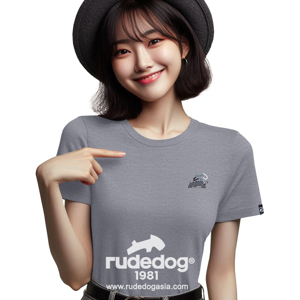 เสื้อยืด rudedog รุ่น BARBERSHOP ผู้ชาย สีเทาท็อปดราย