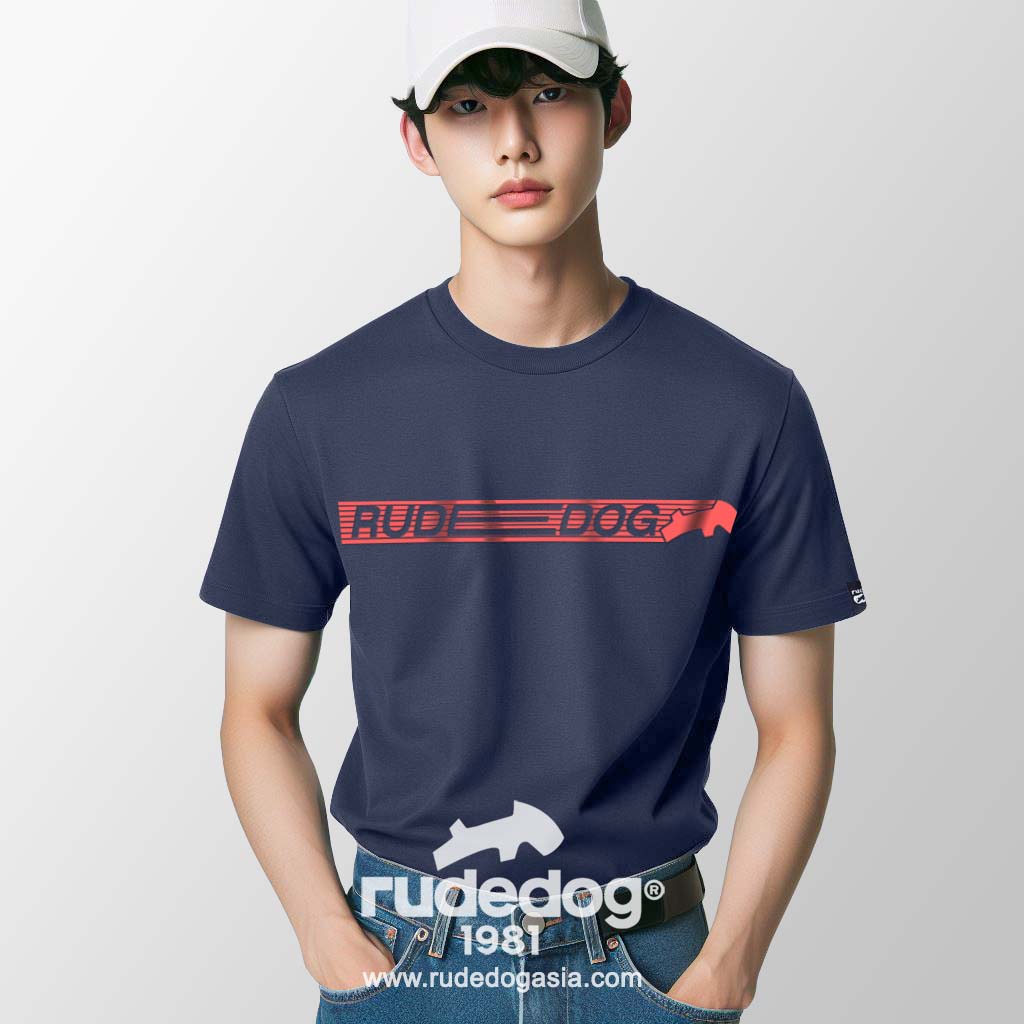 เสื้อยืด rudedog รุ่น GOAL ผู้ชาย สีกรมท่า