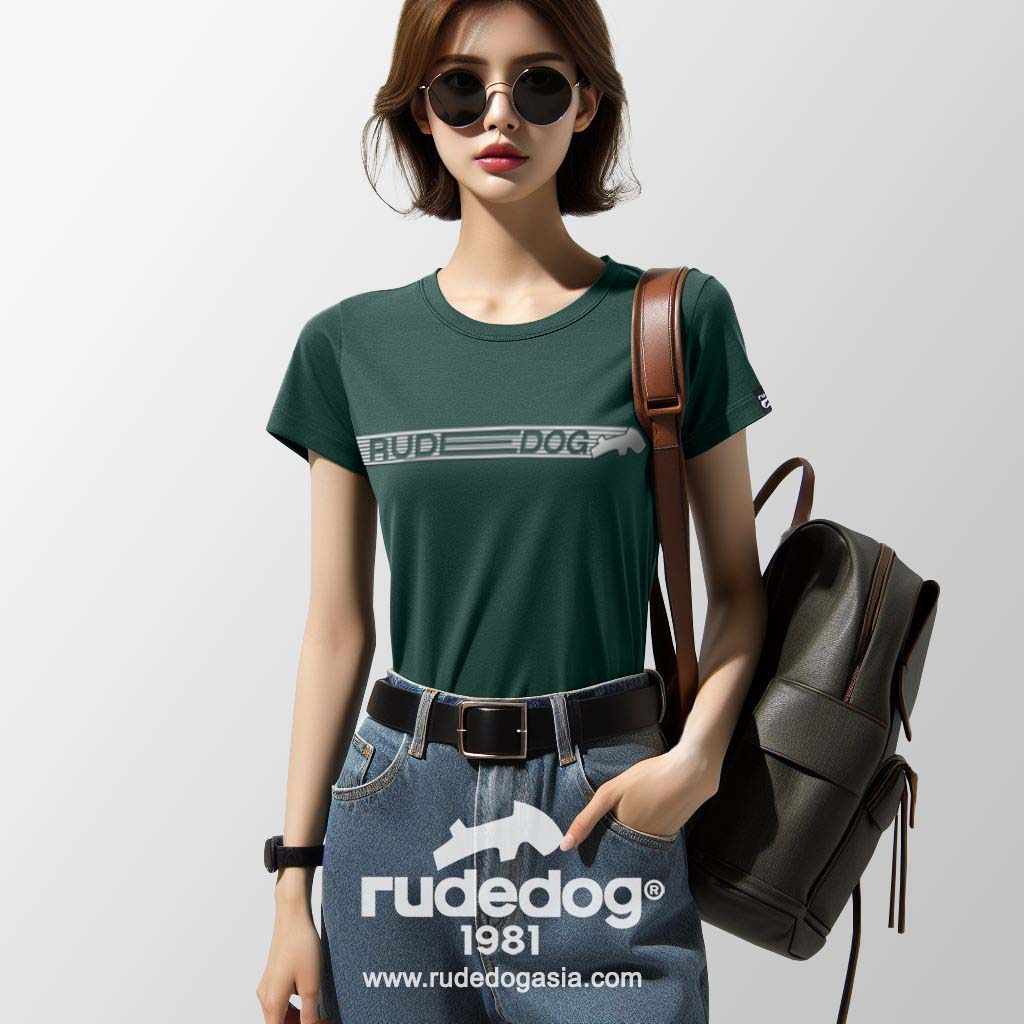 เสื้อยืด rudedog รุ่น GOAL ผู้หญิง สีเขียวไพน์