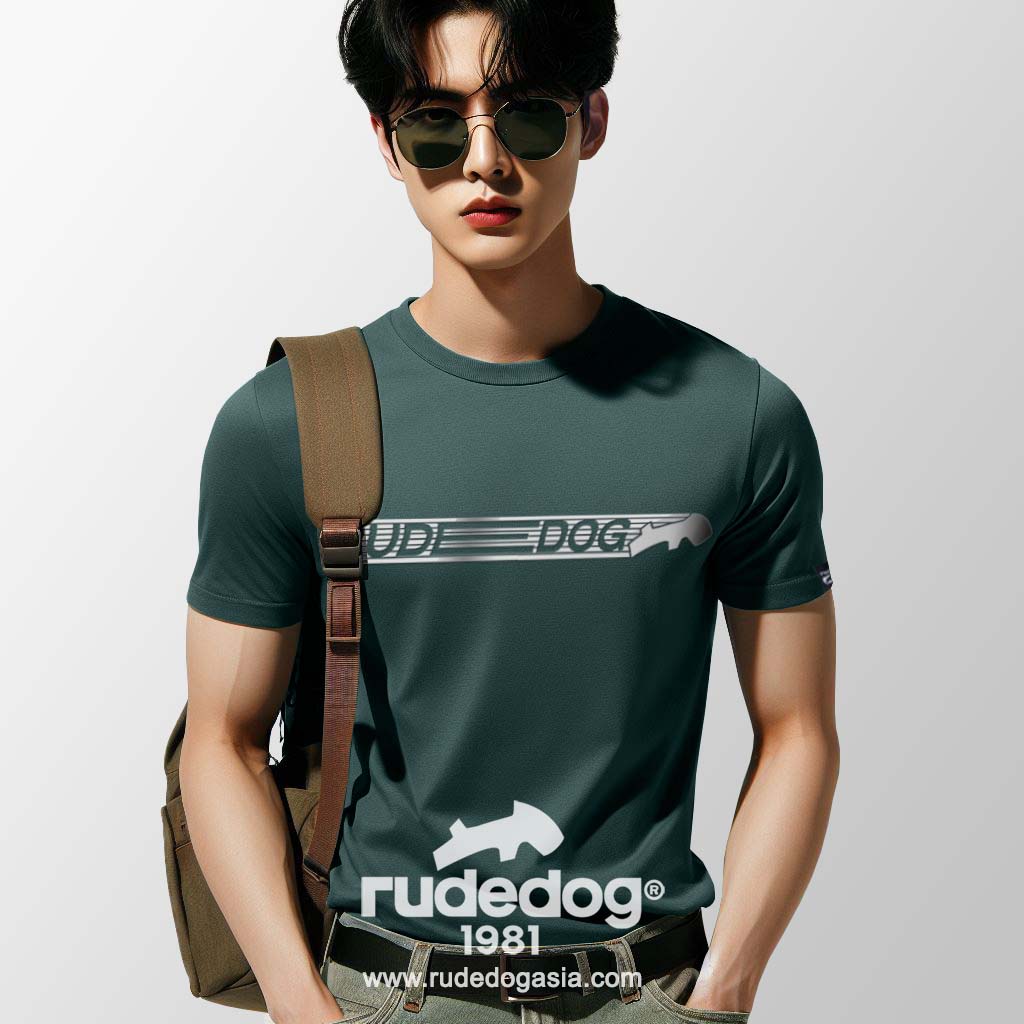 เสื้อยืด rudedog รุ่น GOAL ผู้ชาย สีเขียวไพน์