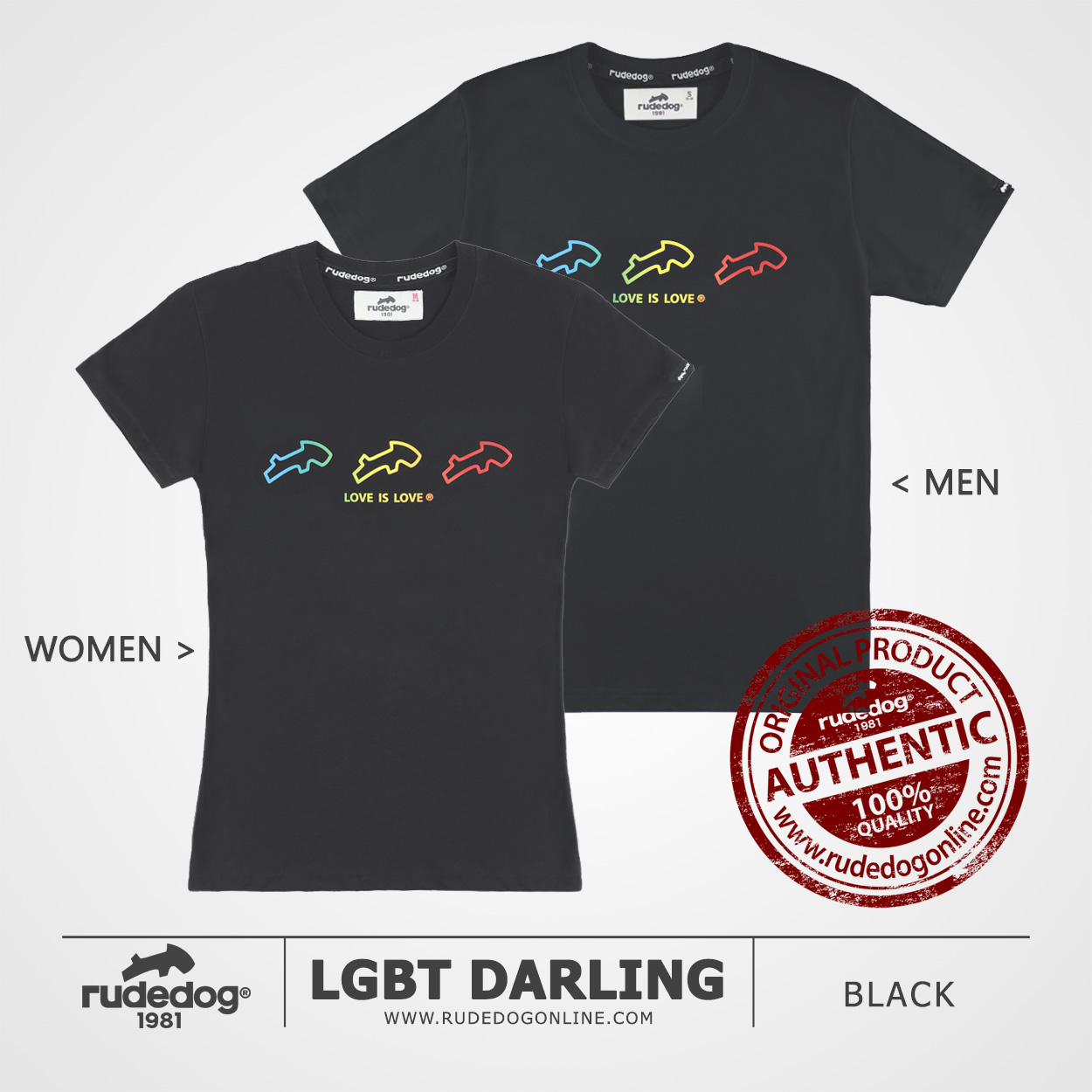 เสื้อยืด rudedog รุ่น LGBT Darling สีดำ