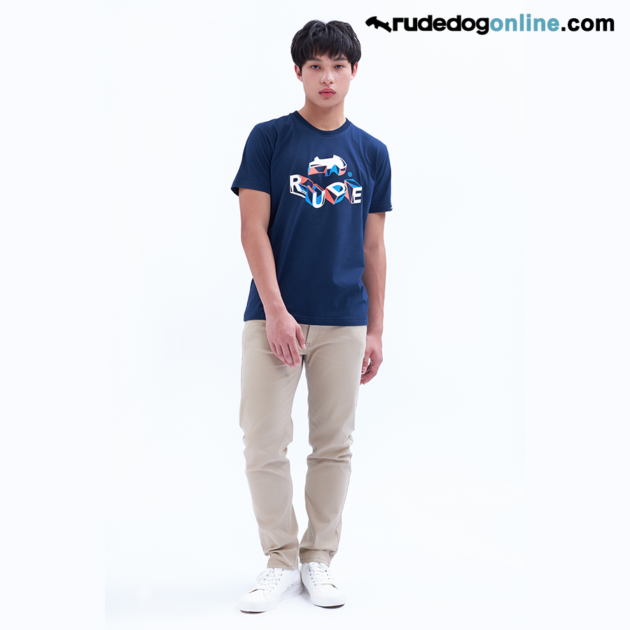 เสื้อยืด rudedog รุ่น Pyramid สีกรมท่า