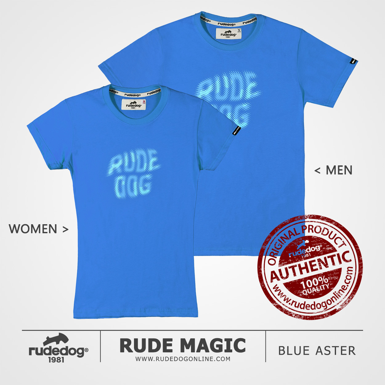 เสื้อยืด rudedog รุ่น Rude Magic สีฟ้า