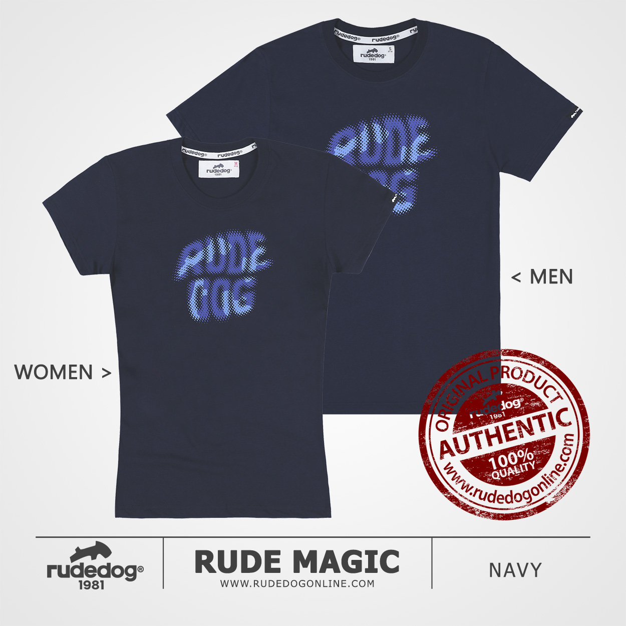 เสื้อยืด rudedog รุ่น Rude Magic สีกรมท่า