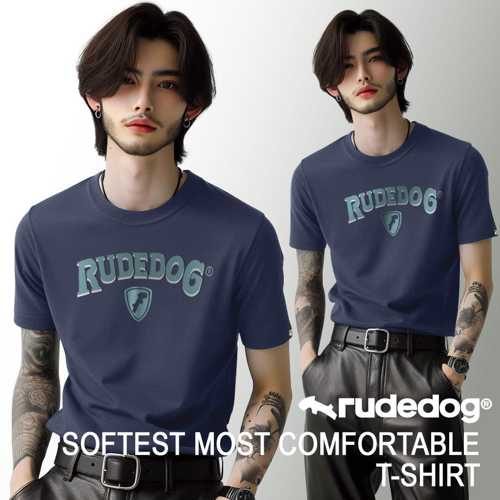 เสื้อยืด rudedog รุ่น SHIELDING ผู้ชาย สีกรมท่า