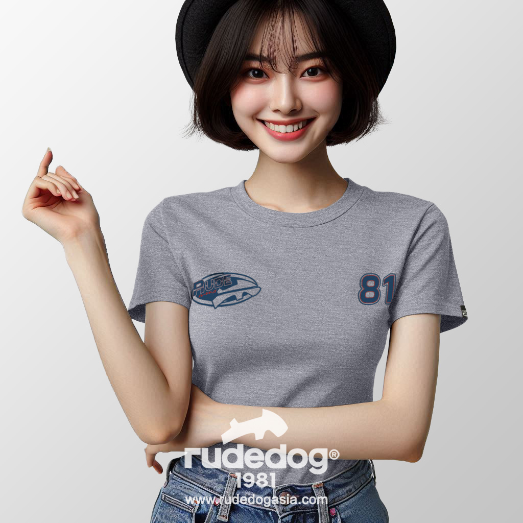 เสื้อยืด rudedog รุ่น SKIPPER ผู้หญิง สีเทาท็อปดราย