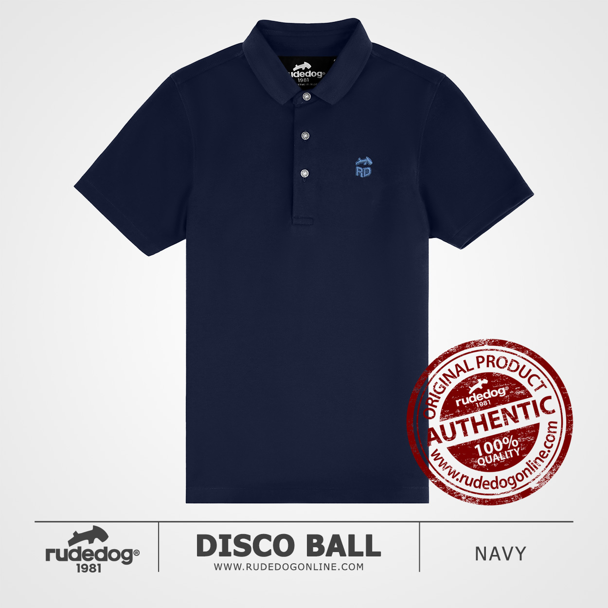 เสื้อโปโล rudedog รุ่น DISCO BALL สีกรมท่า