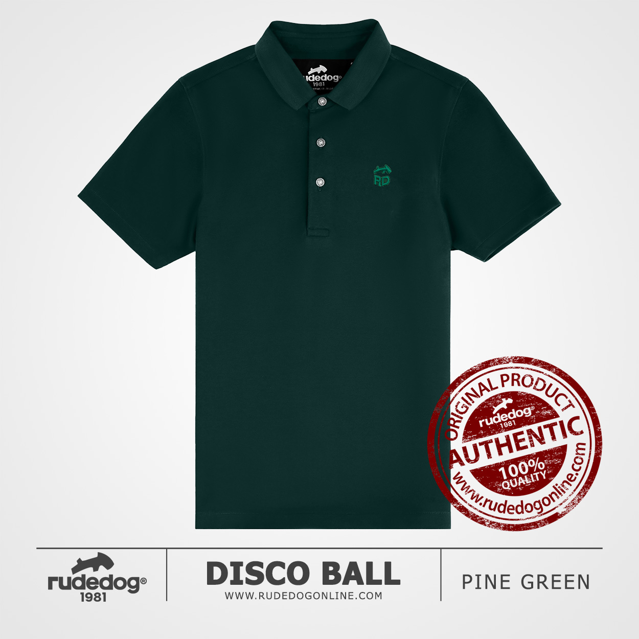 เสื้อโปโล rudedog รุ่น DISCO BALL สีเขียวไพน์