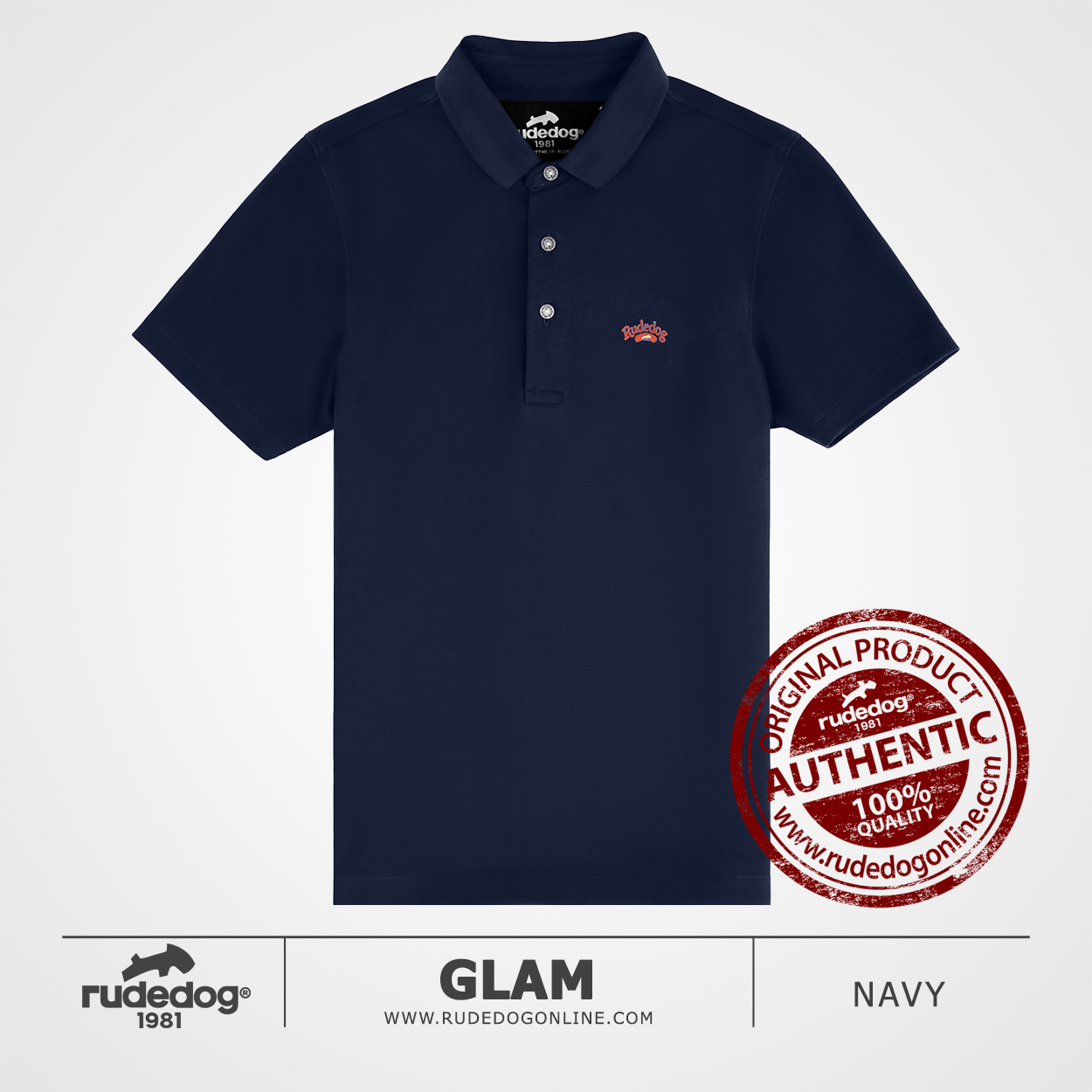 เสื้อโปโล rudedog รุ่น GLAM สีกรมท่า