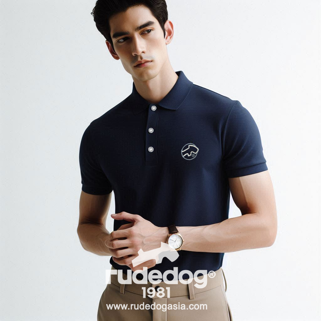 เสื้อโปโล rudedog รุ่น GLOBE สีกรมท่า ผู้ชาย